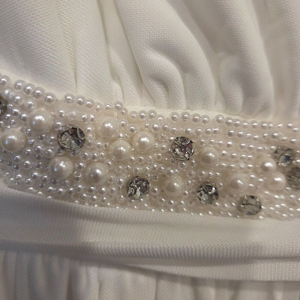 Torrid Ever After Bridal Maxi Mesh Empire Waist Gown, Cloud Dancer White, NWT 10 - Picture 5 of 11